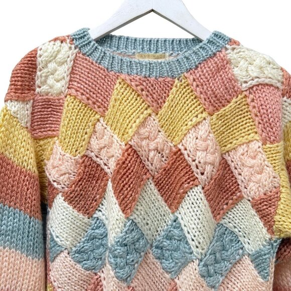 SWEATER BEE Vintage Womens Sweater Small Oversized Granny Pullover - Picture 2 of 10